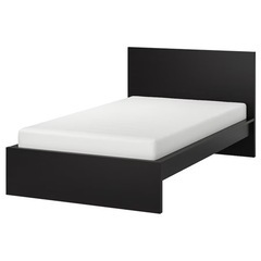 IKEA  ベッド　セミダブル　ブラック　ブラウン