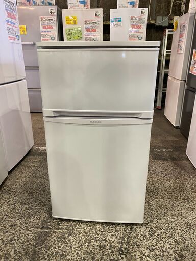 【愛品館市原店】ELSONIC 2019年製 83L 2ドア冷蔵庫 EJ-R832W【愛市IR015147-104】