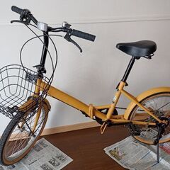 【ネット決済・配送可】五千円　折り畳み自転車　中古　自宅内保管