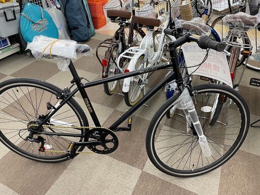 1年保証!!未使用!! 21Technology(21テクノロジー) クロスバイクシマノ製6段変速ギア ブラックゴールド226
