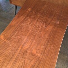 ウォールナット＆スチールのリビングテーブル●BA01W002