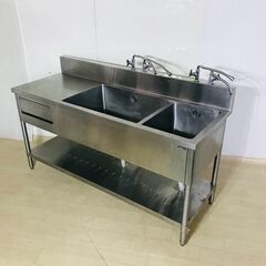 山口)下松市より 2槽シンク タニコー 幅160㎝×奥59.7㎝×
