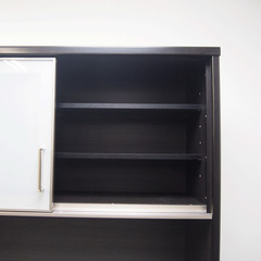 ニトリ キッチンボード 食器棚 幅120×奥行50×高さ206cm Nポスティア120KB BK 黒系 (LA23)