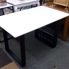 ☆ダイニングテーブル ベンチ 2点セット バタフライタイプ 幅920mm　奥行750mm 高さ700mm 白 エナメル天板 札幌 北20条店