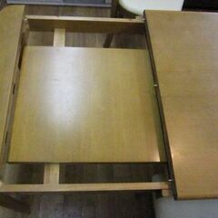 R529 伸長式ダイニング3点セット、幅90cm・135cm USED
