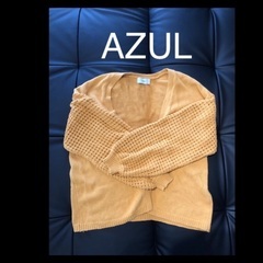 値下げしました。AZULのオシャレ着セーター。イエロー。トップス...