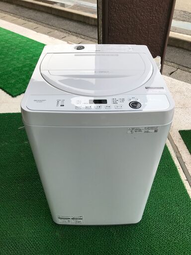 SHRAP シャープ 全自動電気洗濯機 ES-GE5E-W 5.5kg 2021年製 取扱説明書付 幅565mm奥行540mm高さ890mm 美品 説明欄必読
