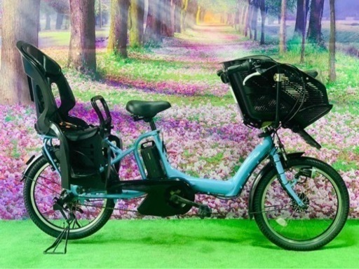 ❷ 4782子供乗せ電動アシスト自転車ヤマハ3人乗り20インチ