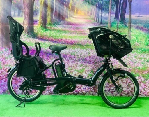 ❷ 4796子供乗せ電動アシスト自転車ヤマハ3人乗り20インチ