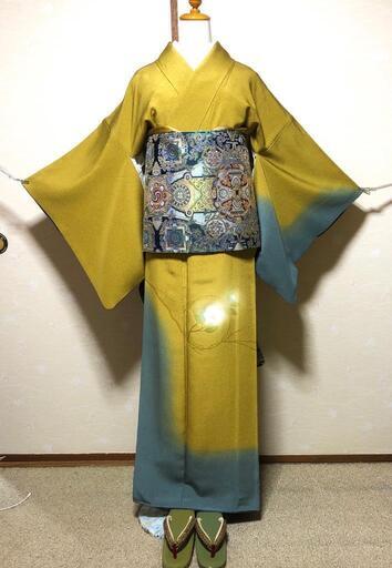 色留袖 辛子色 青色 鉄紺