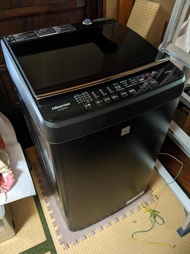 Hisence　ハイセンスアイテム名　全自動洗濯機 HW-G55E7KK 製造年：2020年　5.5kg　ガラストップ