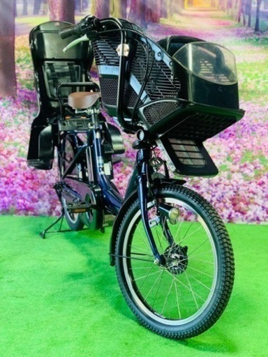 ❻ 4759子供乗せ電動アシスト自転車ヤマハ3人乗り20インチ