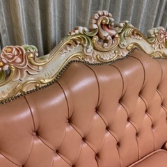 ソファ　本革　ロココ　姫家具　イタリア