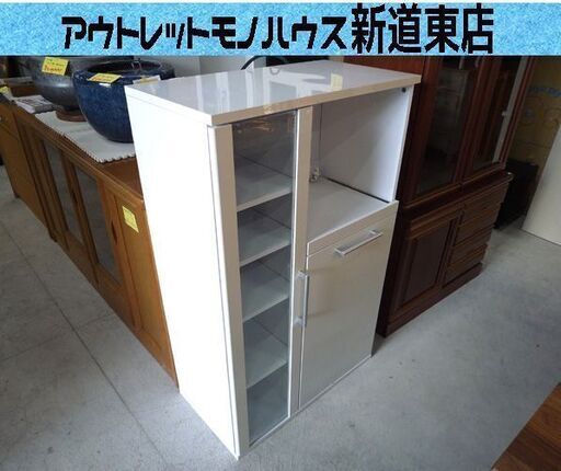 食器棚 ミドルレンジボード ホワイト 高さ 約118cm 中古 コンセント付 札幌市東区 新道東店