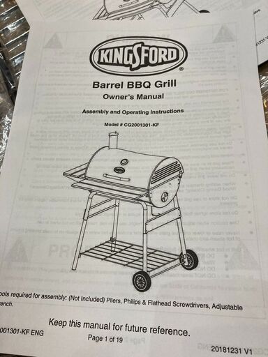 KINGSFORD ３０インチ バレルグリル 未使用 バーベキュー用