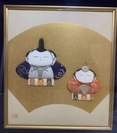 ☆ひな祭り　お雛様　額入り色紙　壁掛けタイプ☆