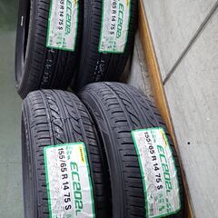 ☆DUNLOP 155/65R14 75S EC202L TL 4本セット（タイヤ・組替・バランス 