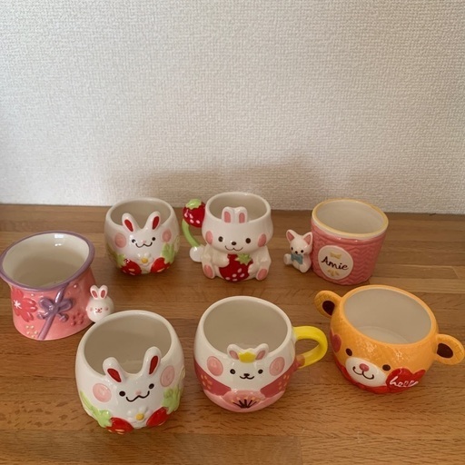 アニマルデザートカップ 7個  お菓子作りや小物入れ　などに　ひな祭向け2つ