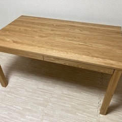 【美品】無印良品木製テーブル（引出付）／オーク材／幅１４０ｃｍ