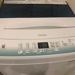 Haier 洗濯機　4.5Kg 一年未満使用