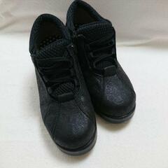 POPOLARE スニーカー 靴 黒 バラ  薔薇 50歳 60...