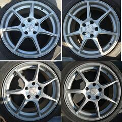 ENKEI 17㌅ 7J+45 114.3  5穴　山7〜8分程　アルミホイールタイヤセット　エンケイ　ダンロップ