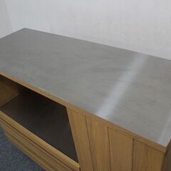 フランフラン/Francfranc ライツ キッチンカウンター ナチュラル ステンレス天板 幅1200 中古家具 店頭引取歓迎 R6847)