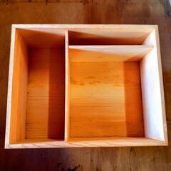 在庫2個 仕切り付き 木箱 スタッキング可 シンプル 木製ボック...
