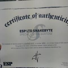 絶版即決価格 ESP LTD SNAKEBYTE バリトン　メタリカ