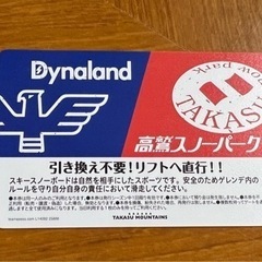 ダイナランド&高鷲スノーパーク　チケット