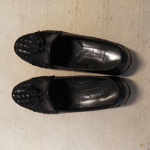 COLE HAAN タッセルローファー編み込みレザースリッポン