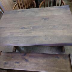 【愛品倶楽部柏店】頑固おやじ　ダイニングテーブル＆ベンチ　起立木工　DAチェア56　2脚セット