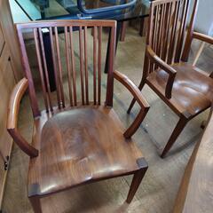 【愛品倶楽部柏店】頑固おやじ　ダイニングテーブル＆ベンチ　起立木工　DAチェア56　2脚セット