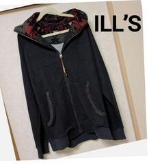 イルズ　ILLS　ジップアップパーカー 
ブラック　M