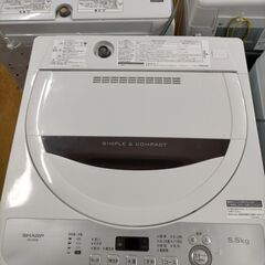 k279 シャープ 洗濯機 2018年製 5.5㎏ ES-GE5B 動作良好 送料A 札幌