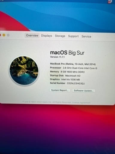 Mac Macbook Pro- Mid2014