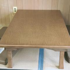 【ネット決済・配送可】木製 折りたたみテーブル大 横幅120cm...