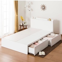 セミダブルベッドフレーム+マットレス2台 