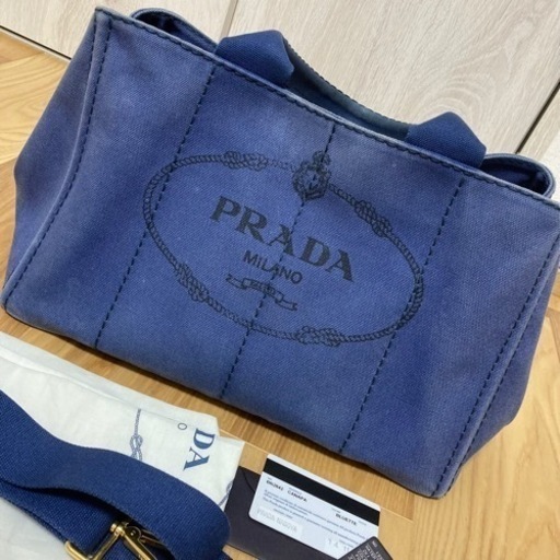 PRADA プラダ カナパ ネイビー 2way ショルダー ハンドバッグ