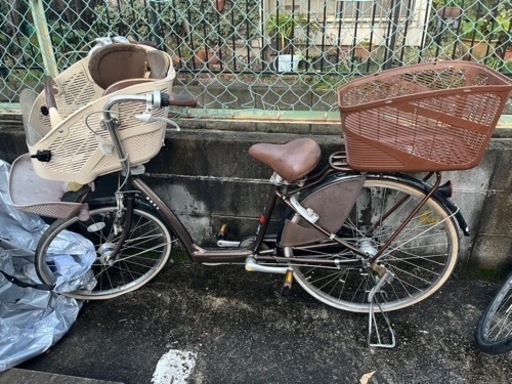【引取り限定】ブリヂストン アンジェリーノ　子乗せ自転車 ママチャリ（非電動） と子供用18インチ自転車（女の子） とベビーカーB型