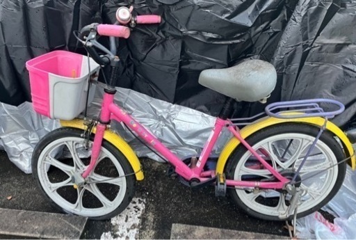 【引取り限定】ブリヂストン アンジェリーノ　子乗せ自転車 ママチャリ（非電動） と子供用18インチ自転車（女の子） とベビーカーB型
