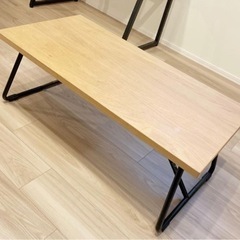 【ネット決済】無印良品 折りたたみローテーブル（幅90CM オーク材）