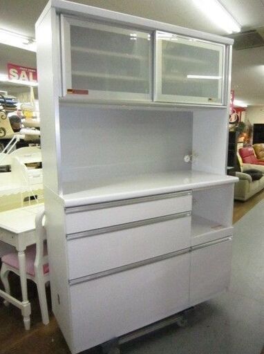 R420 古賀家具 キッチンボード、食器棚、幅120cm USED/美品-