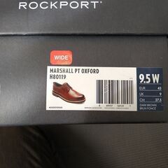 【値段変更】ROCKPORTの革靴（未使用、２７．５cm　ワイド...