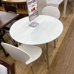 KB-39【新入荷　リサイクル品】ニトリ　ラウンドテーブル3点セット　白