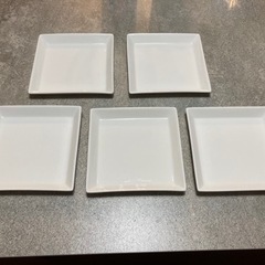 白い角皿プレート　5枚セット