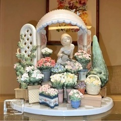 【ネット決済】リアドロ　ロマンチックな朝　陶器　置物　お花