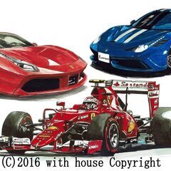 GC-383 Ferrari458/488/F1 限定版画 直筆...