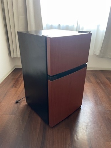 2022年製 極美品　アイリスオーヤマ　冷蔵庫 87L 2ドア 両開き対応 木目調 ブラウン