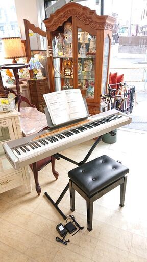 CASIO／カシオ Privia プリヴィア 電子ピアノ デジタルピアノ 88鍵盤 PX-110 折りたたみ式スタンド付き 椅子付き 取扱説明書付き フットペダル付き 鍵盤楽器☆近隣配送無料 買取帝国 朝霞店